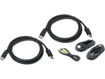 IOGEAR 10 Ft. Dual View DisplayPort, USB KVM Cable Kit with Audio (TAA) Fashion