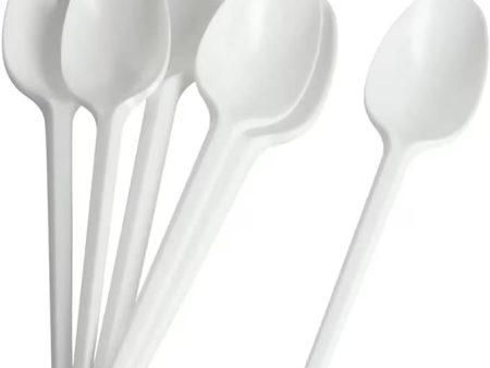 [500 Count] Reusable and Washable White Spoons| Perfect for Parties, Birthdays, Online Sale