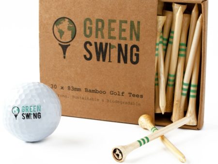 Green Swing Bamboo Golf Tees 83mm | Strong Sustainable Biodegradable | 30pcs For Discount