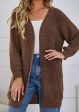 SHEIN Solid Open Front Cardigan Brown Size Medium Online now