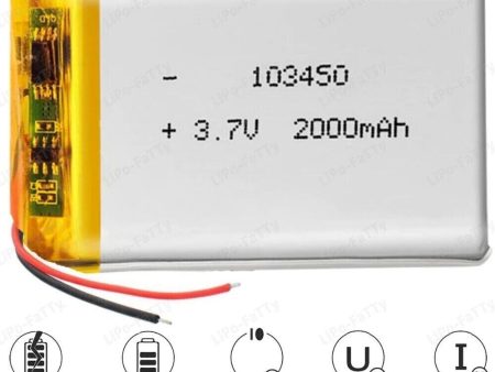 3.7v 2000mAh 103450 Lithium Polymer Battery Bluetooth Dashcam Li-po Lipo RC For Cheap