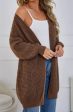 SHEIN Solid Open Front Cardigan Brown Size Medium Online now